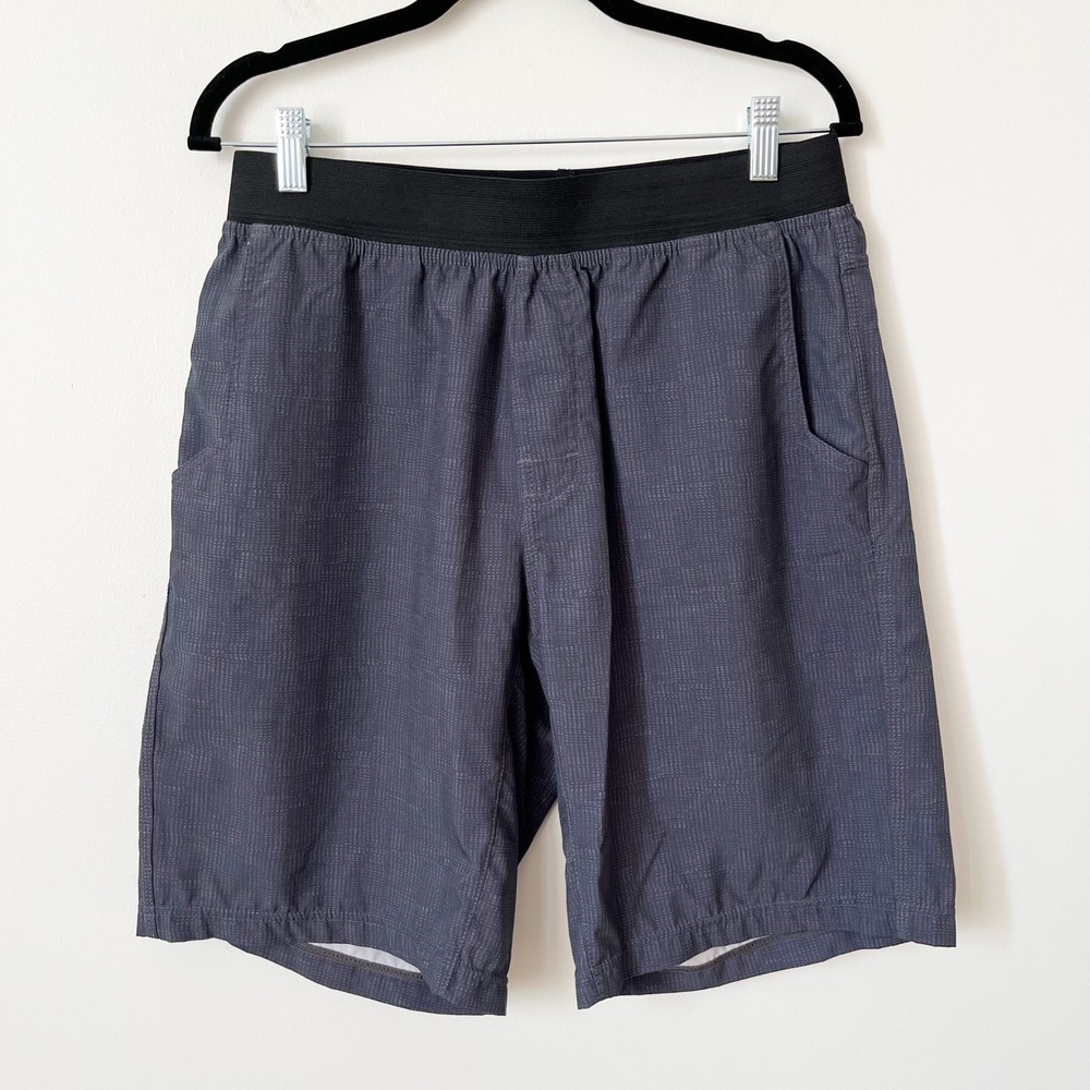 Prana Super Mojo Shorts Mens Medium Gray Black UPF 50+